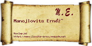 Manojlovits Ernő névjegykártya